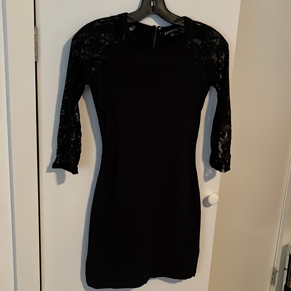 Express Lace Sleeve Bodycon Dress